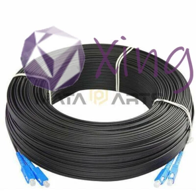 100M Outdoor SC SM Duplex FTTH Drop Patch Cord SC G657 Fiber Optic Cable Jumper - Image 1 of 4