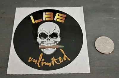 LBE Unlimited AR-15  Round Skull Sticker-Ammo,Guns,black, White,Gold,Green,Tan - Image 1 of 4