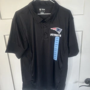 Polo New England Patriots logo nero profondo leggera NFL abbigliamento squadra uomo taglia L - Foto 1 di 6