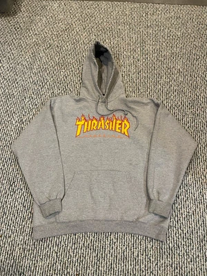 Thrasher Sudadera con Capucha Gris Grande L Llama Sudadera Monopatín Foto 1 de 4