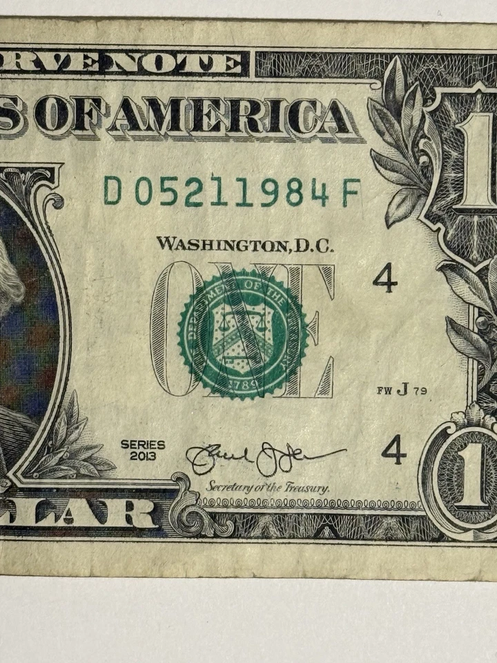 Birthday Note Dollar Bill May 21 1984 05/21/1984 Fancy Serial Number Get it ¥ - Image 1 of 4