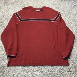 Vintage Y2k Structure Striped Pullover Sweater Ribbed Large Baggy 90s Red Blue - Picture 1 of 5