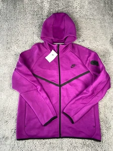 Nike Tech Fleece Windrunner Zip Hoodie Size Large Men Bold Berry HV0949-505 - Picture 1 of 6