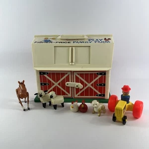 Vintage Fisher Price Little People Spiel Familie Bauernhof Scheune Spielset, kein Silo, kein Moo - Bild 1 von 22