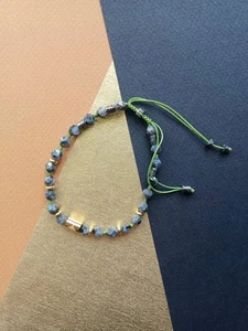 New Arrivals - men's Labradorite stone with stainless steel pendant bracelet - Picture 1 of 6