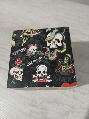 Ed Hardy Skull Black Round Face Watch With Black Wristband - Image 1 of 4