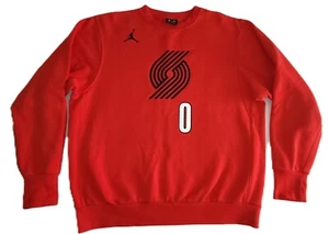 NIKE NBA Portland Trailblazers Sweatshirt Size Large Damian Lillard 0 - Picture 1 of 8