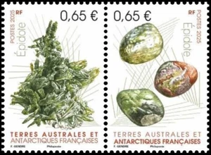 fsat 2025 taaf antarctic Mineral EPIDOTE  mineraux minerali mineralen 2v PAIRE - Picture 1 of 1