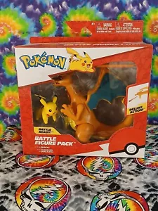 POKEMON BATTLE FIGURE 2 PACK - 2" Pikachu & 4 1/2" Charizard Battle Figure - Picture 1 of 4