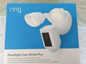 Ring Floodlight Cam Wired Plus Outdoor Security Motion Detection White 2025 Mode - Picture 1 of 6