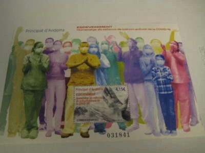 2020 Spanish Andorra Miniature Sheet on Tribute to Everyone's Efforts - MNH - Image 1 of 2