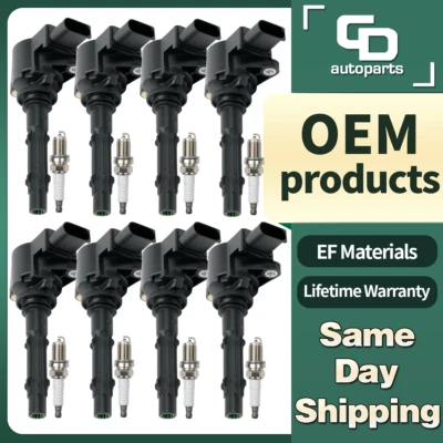 UF535 8 Ignition Coil +8 Spark Plug for Mercedes-Benz G550 GLK350 Dodge Sprinter - Image 1 of 4