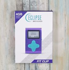 New ListingEclipse Fit Clip Mp3 Player 4Gb 1000+ Songs Purple/Teal New in Sealed Box