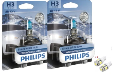 Philips White Vision H3 Ultra Twin 2 free LED T10/W5W - Image 1 of 4