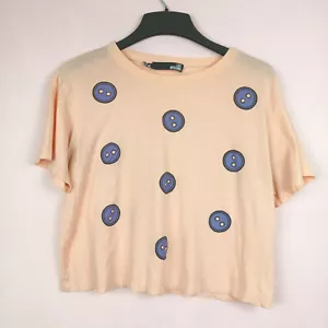 Love Moshino Size 4 Button Crop Top Pink Purple Button Boxy - Bild 1 von 8