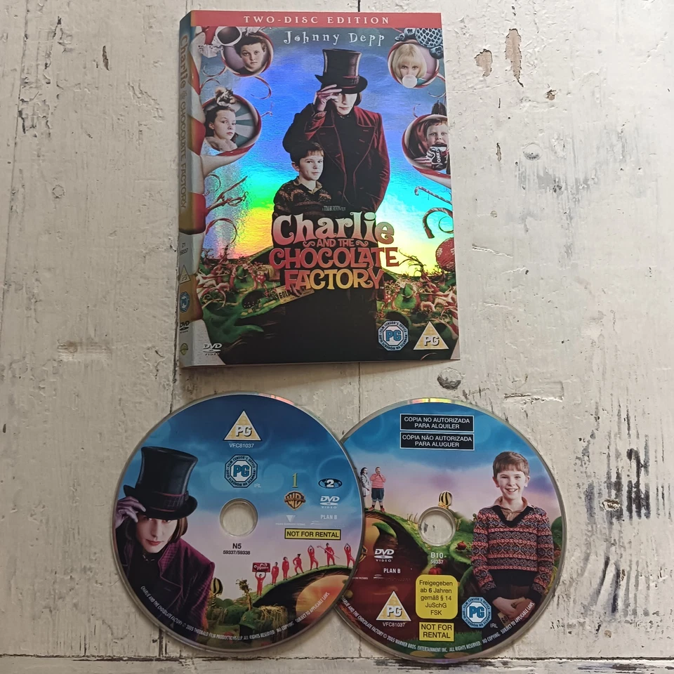 DVD CHARLIE & THE CHOCOLATE FACTORY DISC & ARTWORK SLEEVE ONLY DEPP UK R2 - Image 1 of 1