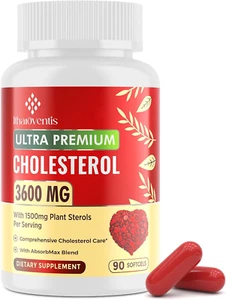 3600 MG Cholesterol Supplements with Plant Sterols, Niacin, Red Yeast Rice, B... - Picture 1 of 1