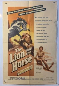 IL LEONE E IL CAVALLO originale RARA 1° locandina film vintage Steve Cochran - Foto 1 di 1