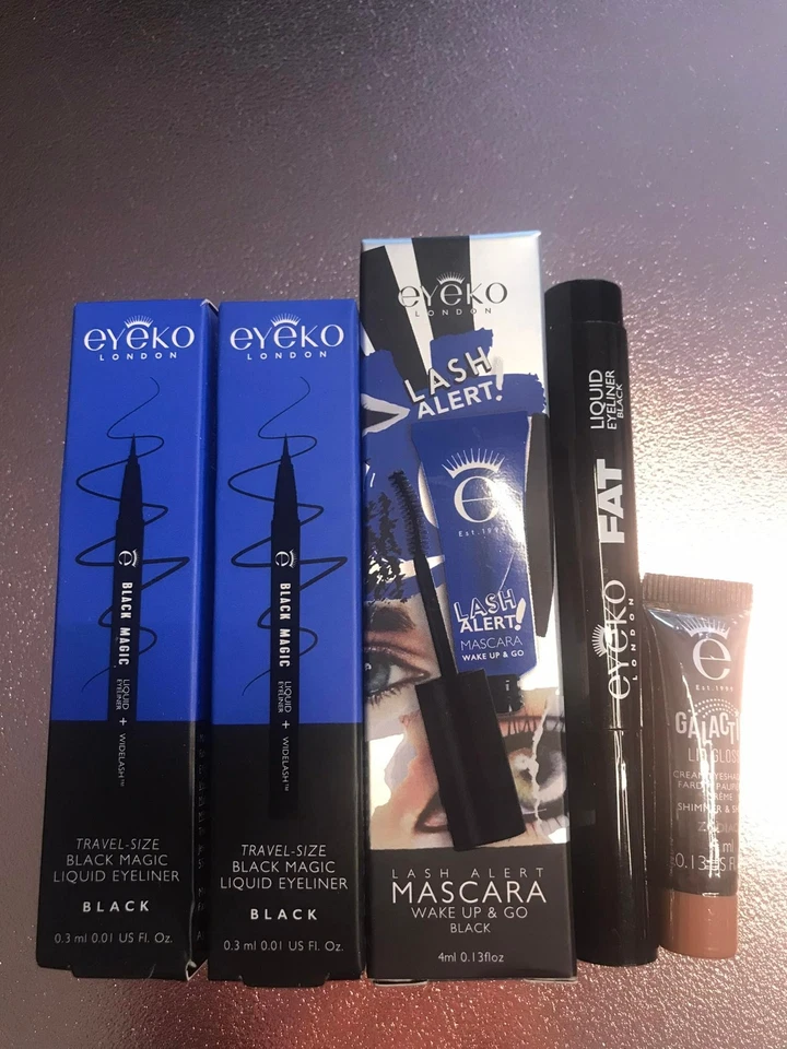 5tlg. Eyeko Set Eyeliner Kajal Mascara Lidschatten Wimperntusche NEU OVP - Bild 1 von 1