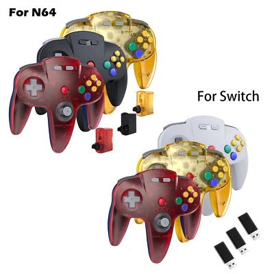2.4G Wireless N64 Controller w/ Rumble Pak for Nintendo N64 or USB For Switch - Image 1 of 4
