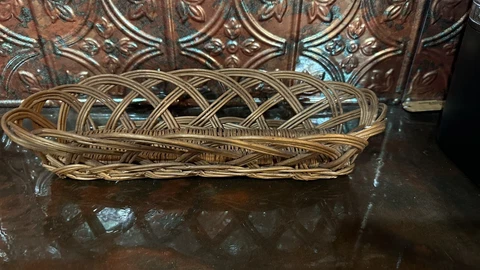 Wicker Oblong Bread Basket Fruit gifts decor Cover