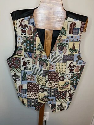 Vintage Christmas Tapestry Vest - L - Image 1 of 4