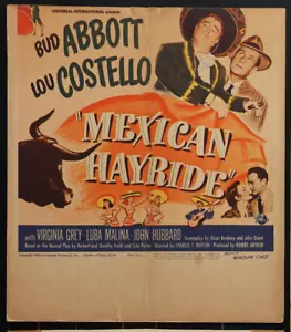 ABBOTT AND COSTELLO MEXICAN HAYRIDE POSTER WINDOW CARD 1948 - Picture 1 of 6