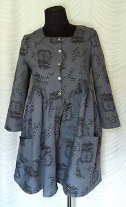 🔻Vestido Relajado Gudrun Sjoden Gris Negro Manzanas Algodón Lino Talla XS - Imagen 1 de 8