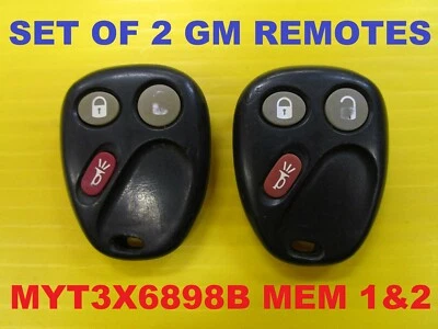 Set of 2 OEM GM Buick Chevrolet Oldsmobile Remote Fob MYT3X6898B Memory 1 & 2 Foto 1 de 3