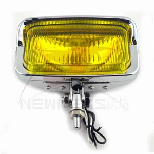 Square Retro Chrome Headlight Motorcycle for Harley Chopper Amber Cafe Racer - Picture 1 of 6