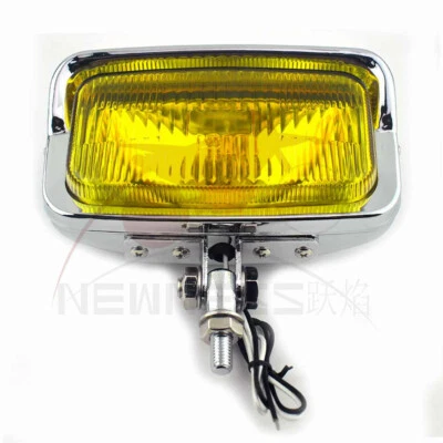 Square Retro Chrome Headlight Motorcycle for Harley Chopper Amber Cafe Racer - Image 1 of 4