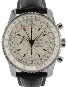Breitling Navitimer World Stainless Steel 46mm White Dial A24322 BOX PAPERS - Picture 1 of 17