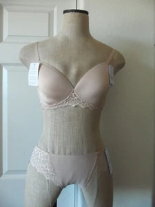 Simone Perele CARESSE Peau Rose Lace 3D Spacer Foam Wireless Bra 32C & Bikini XS - Picture 1 of 11