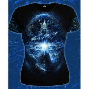 Damen T-Shirt "Cyber Gordon" mit Muster unter UV Schwarzlicht leuchtet Neon Psy - Bild 1 von 5