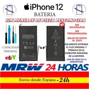 Bateria iPhone 12 Sin mensaje pieza desconocida Salud 100% 2815mah Adhesivo 24H - Imagen 1 de 1