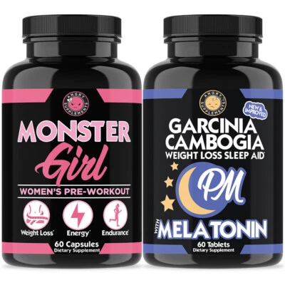Women's Pre-Workout & Weight Loss + Garcinia Cambogia PM Sleep and Rest Aid 2PK - Image 1 of 4