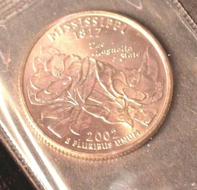 2002 D  MISSISSIPPI STATE QUARTER Choice Unc  in Mint Cello   - Image 1 of 2