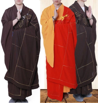 Kesa Monk Dress Zen Meditation Buddhist Priest Cassock Robe Shaolin Kung fu Suit - Image 1 of 4