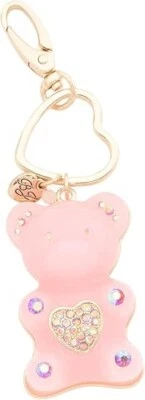 Mochila Betsey Johnson Rosa Oso Gomoso Llavero Dije con Cristales Nueva con Etiquetas Foto 1 de 4