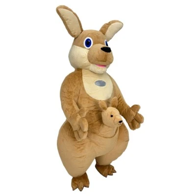 Inflatable Kangaroo Costume Adult Halloween Plush Mascot Cosplay Party Dress Up - Photo 1/4