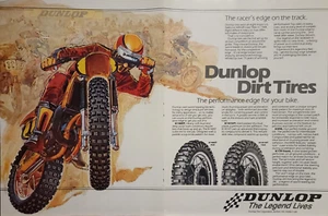 1985 Foldout Dunlop Motorcycle Tires Ad - Picture 1 of 1