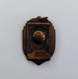 Vintage MCM Trophy Craft Co. Baseball League Champions 1950 1" Brass Pendant - Picture 1 of 2
