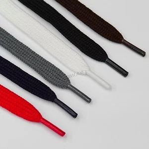 Flat Bootlaces Athletic Shoelaces Wide Shoe Boot Laces Sneaker Casual Strings - Picture 1 of 14