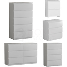 Modern White Chest of Drawers Bedroom Furniture Storage Bedside 2 to 8 Drawers