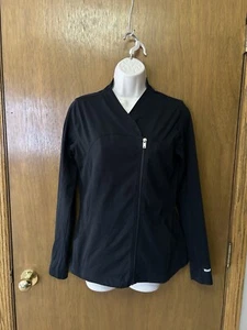 Grey's Anatomy Size S SCRUB JACKET  Impact  full asymmetrical zip BLACK A25 - Picture 1 of 8