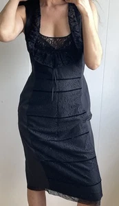 Whistles office Midi Dress Shift Elegant Lace Panel Size 12 14 - Picture 1 of 21