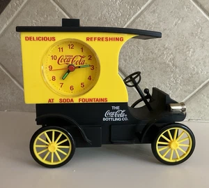 Vtg Coca Cola Yellow/Black Collectible Delivery Truck w/Alarm Clock Tested Works - Picture 1 of 8