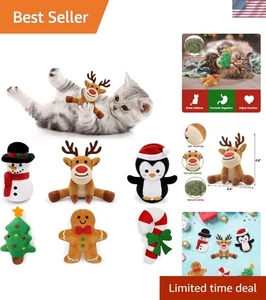 Interactive Christmas Catnip Toys - 6 Plush Chew Toys for Indoor Cats 6 + - Picture 1 of 8