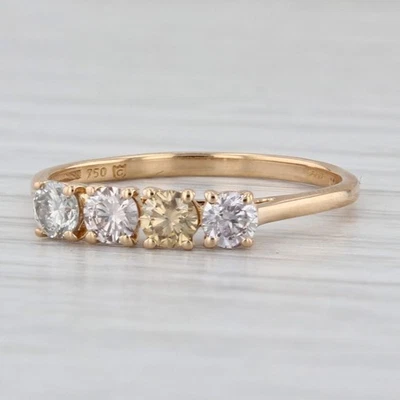 0.51ctw Multicolor Diamond Ring 18k Yellow Gold Sz 7.25 Stackable COA Tomas Rae - Image 1 of 4