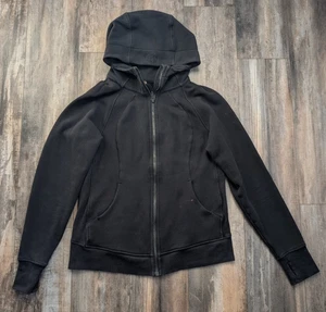Sudadera con Capucha de Buceo Lululemon *Algodón Claro Polar Negra Para Mujer Talla 12 Athleisure - Imagen 1 de 4